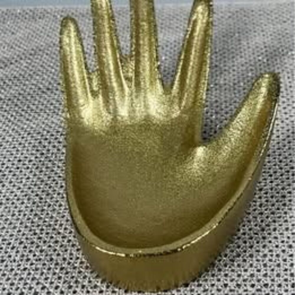 Gold colored Hand shaped jewelry dish